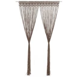 Berkfield Home Macrame Curtain Taupe 140x240 cm Cotton - thumbnail 2