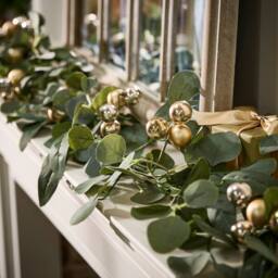 Dibor Eucalyptus Sparkle Xmas Table Decor Christmas Garland 2m - Size: Large