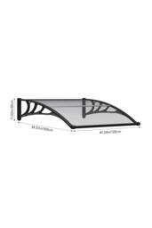 Garden Sanctuary Outdoor Door Canopy Window Awning with Drainage Channel in Grey - thumbnail 4