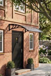 Garden Sanctuary Outdoor Door Canopy Window Awning with Drainage Channel in Grey - thumbnail 2