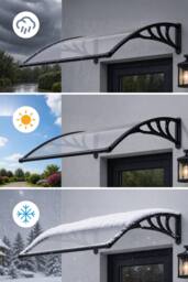 Garden Sanctuary Outdoor Door Canopy Window Awning with Drainage Channel in Grey - thumbnail 3