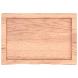 Berkfield Home Wall Shelf Light Brown 60x40x(2-4) cm Treated Solid Wood Oak - thumbnail 4