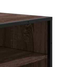 Berkfield Home Shoe Cabinet Brown Oak 75x38x97.5 cm Engineered Wood & Metal - thumbnail 7