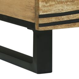 Berkfield Home Coffee Table - 80 x 50 x 40 cm, Solid Mango Wood in Beige - Size: 80 x 50 x 40 cm - thumbnail 8