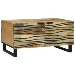 Berkfield Home Coffee Table - 80 x 50 x 40 cm, Solid Mango Wood in Beige - Size: 80 x 50 x 40 cm - thumbnail 1
