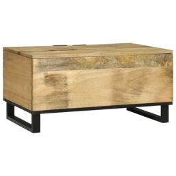 Berkfield Home Coffee Table - 80 x 50 x 40 cm, Solid Mango Wood in Beige - Size: 80 x 50 x 40 cm - thumbnail 5