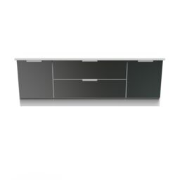 Ready Assembled 2 U Dover 2 Door 2 Drawer Superwide TV Unit (Ready Assembled) in Black - thumbnail 1