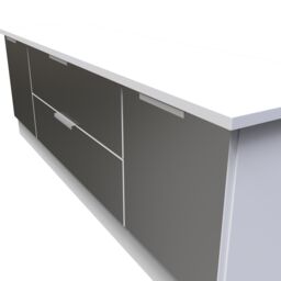 Ready Assembled 2 U Dover 2 Door 2 Drawer Superwide TV Unit (Ready Assembled) in Black - thumbnail 4