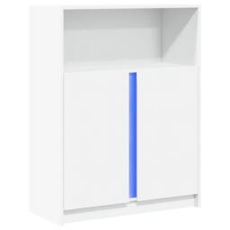 Berkfield Home Sideboard with LED White 77x34x100 cm Engineered Wood - Size: 77 x 34 x 100 cm - thumbnail 3