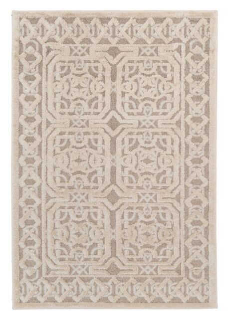 Kukoon Silver White Modern Abstract Living Area Rug in Beige - Size: 120 cm x 170 cm - image 1