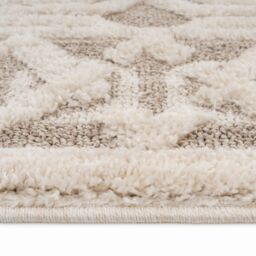 Kukoon Silver White Modern Abstract Living Area Rug in Beige - Size: 120 cm x 170 cm - thumbnail 4