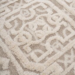 Kukoon Silver White Modern Abstract Living Area Rug in Beige - Size: 120 cm x 170 cm - thumbnail 6