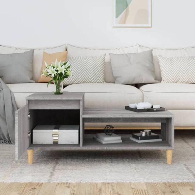 Berkfield Home Decorative Coffee Table Grey Sonoma 100x50x45 cm Engineered Wood - Size: 100 x 50 x 45 cm - image 1