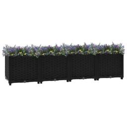 Berkfield Home Raised Bed 160x40x38 cm Polypropylene in Black - Size: 160 x 40 x 38 cm - thumbnail 2