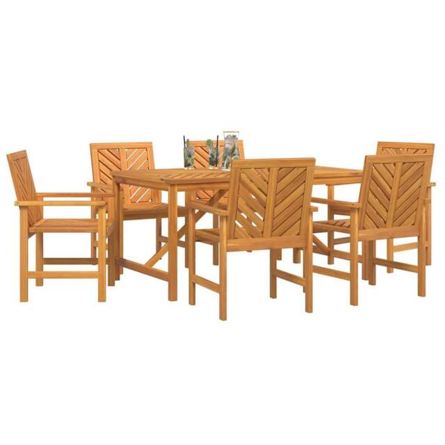 Berkfield Home Modern 6 Piece Garden Dining Set Solid Wood Acacia in Brown - image 1