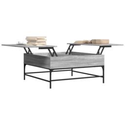 Berkfield Home Coffee Table Grey Sonoma 95x95x45 cm Engineered Wood & Metal - Size: 95 x 95 x 45 cm - thumbnail 4