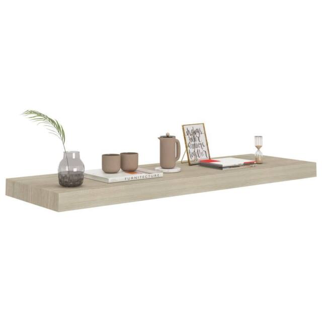 Berkfield Home Durable Floating Wall Shelf Oak 80x23.5x3.8 cm MDF in Light Oak - image 1