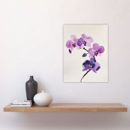 "Artery8 Purple Orchid Flower Abstract Floral Watercolour Wall Art Print - Size: W12"" x H16""" - thumbnail 4