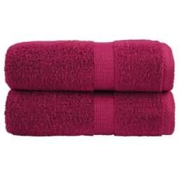 Berkfield Home Premium Guest Towels SOLUND 2pcs Bordeaux 30x50cm 600gsm in Red - thumbnail 2