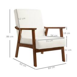 STILVORA Accent Chair with Wooden Frame in White Boucle - thumbnail 2