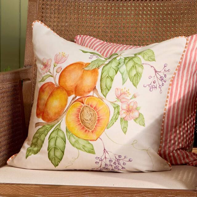 Voyage Maison Peach Harvest Printed Outdoor Cushion - Size: 43 cm x 43 cm - image 1