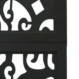 Berkfield Home Room Divider 5 Panels Black Solid Wood Paulownia - thumbnail 6