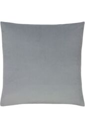 Paoletti Sunningdale Plain Velvet Cushion in Silver - Size: 50 cm x 50 cm