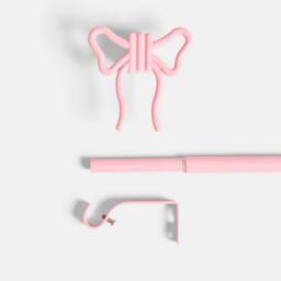 OHS Bow Finial Curtain Pole Extendable 16mm Metal End Rod in Pink - Size: 120 cm - 210 cm - thumbnail 4