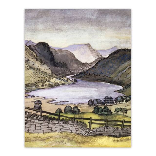 "Artery8 Thirlmere Watercolour Landscape Paul Nash Wall Art Poster Print - Size: W18"" x H24""" - image 1