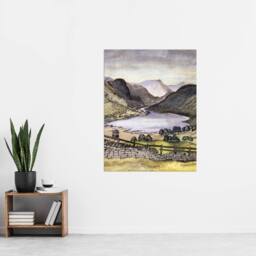 "Artery8 Thirlmere Watercolour Landscape Paul Nash Wall Art Poster Print - Size: W18"" x H24""" - thumbnail 4