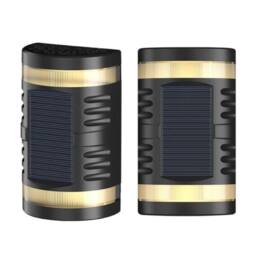 Obasyhig Pack of 2 Solar Hollow Pattern Outdoor Wall Lights in Warm White - thumbnail 1