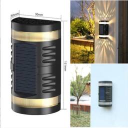 Obasyhig Pack of 2 Solar Hollow Pattern Outdoor Wall Lights in Warm White - thumbnail 3