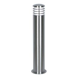 Netlighting Sandbanks 1 Light Outdoor Bollard Light Stainless Steel IP44 E27 in Grey