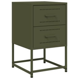 Berkfield Home Bedside Cabinets 2 pcs Olive Green 36x39x60.5 cm Steel - thumbnail 5