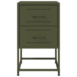 Berkfield Home Bedside Cabinets 2 pcs Olive Green 36x39x60.5 cm Steel - thumbnail 6