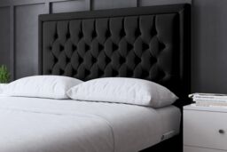 DS Living Allegra Upholstered Black Bed with Headboard - Size: Super King - thumbnail 3