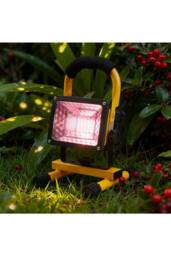 Living and Home Outdoor Rechargeable LED Floodlight in Yellow - thumbnail 1