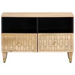 Berkfield Home TV Cabinet 70x33x46 cm Solid Wood Mango in Brown - Size: 70 x 33 x 46 cm - thumbnail 3