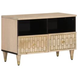 Berkfield Home TV Cabinet 70x33x46 cm Solid Wood Mango in Brown - Size: 70 x 33 x 46 cm - thumbnail 1