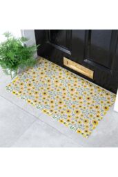 Artsy Mats Sunflower Pattern Indoor Outdoor Doormat in Yellow - Size: 40 cm x 70 cm