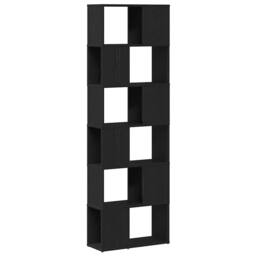 Berkfield Home Book Cabinet/Room Divider Black Oak 60x24x186 cm - Size: 60 x 24 x 186 cm - thumbnail 7