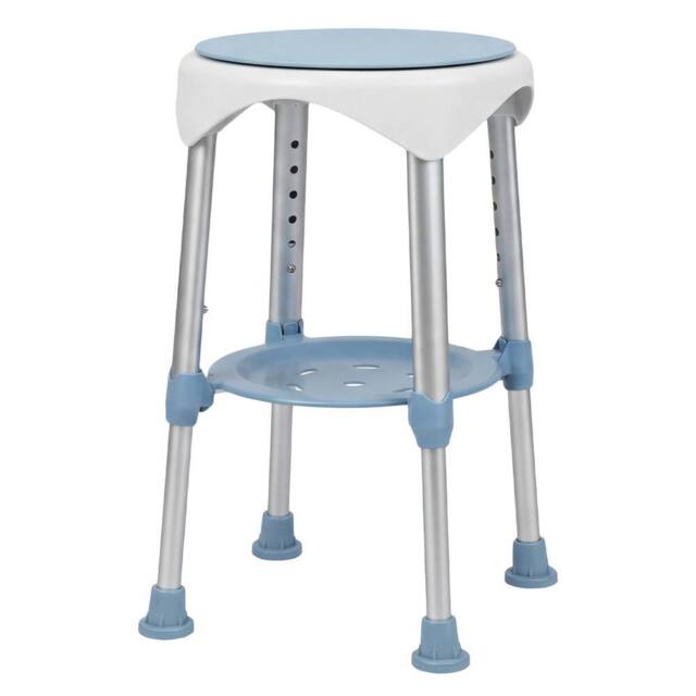 Levede Shower Chair Swivel 6-Level Adjustable Height Shower Bath Stool Seat in Blue - image 1