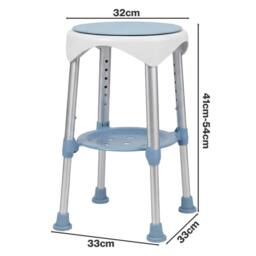 Levede Shower Chair Swivel 6-Level Adjustable Height Shower Bath Stool Seat in Blue - thumbnail 4
