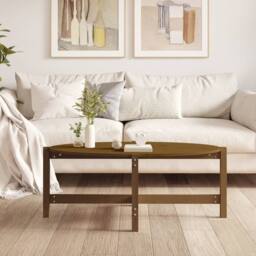 Berkfield Home Coffee Table Honey Brown 118x63x45 cm Solid Wood Pine - Size: 118 x 63 x 45 cm - thumbnail 3