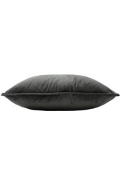 Paoletti Hortus Embroidered Bee Soft Velvet Pipe Trimmed Cushion in Charcoal - Size: 50 cm x 50 cm - thumbnail 3