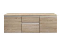 Vente-unique Wall-Hung Vanity Unit - Light Natural - 150 Cm - JIMENA II in Light Oak - thumbnail 2