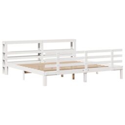 Berkfield Home Bed Frame with Headboard without Mattress White 180x200 cm Super King - thumbnail 3