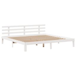 Berkfield Home Bed Frame with Headboard without Mattress White 180x200 cm Super King - thumbnail 5