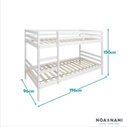 Nöa and Nani Jakke Bunk Bed with Straight Ladder in White - Size: Single - thumbnail 6