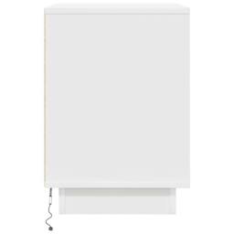Berkfield Home Modern Bedside Cabinet with LED Lights¬†White 38x34x50 cm in White - Size: 38 x 34 x 50 cm - thumbnail 7